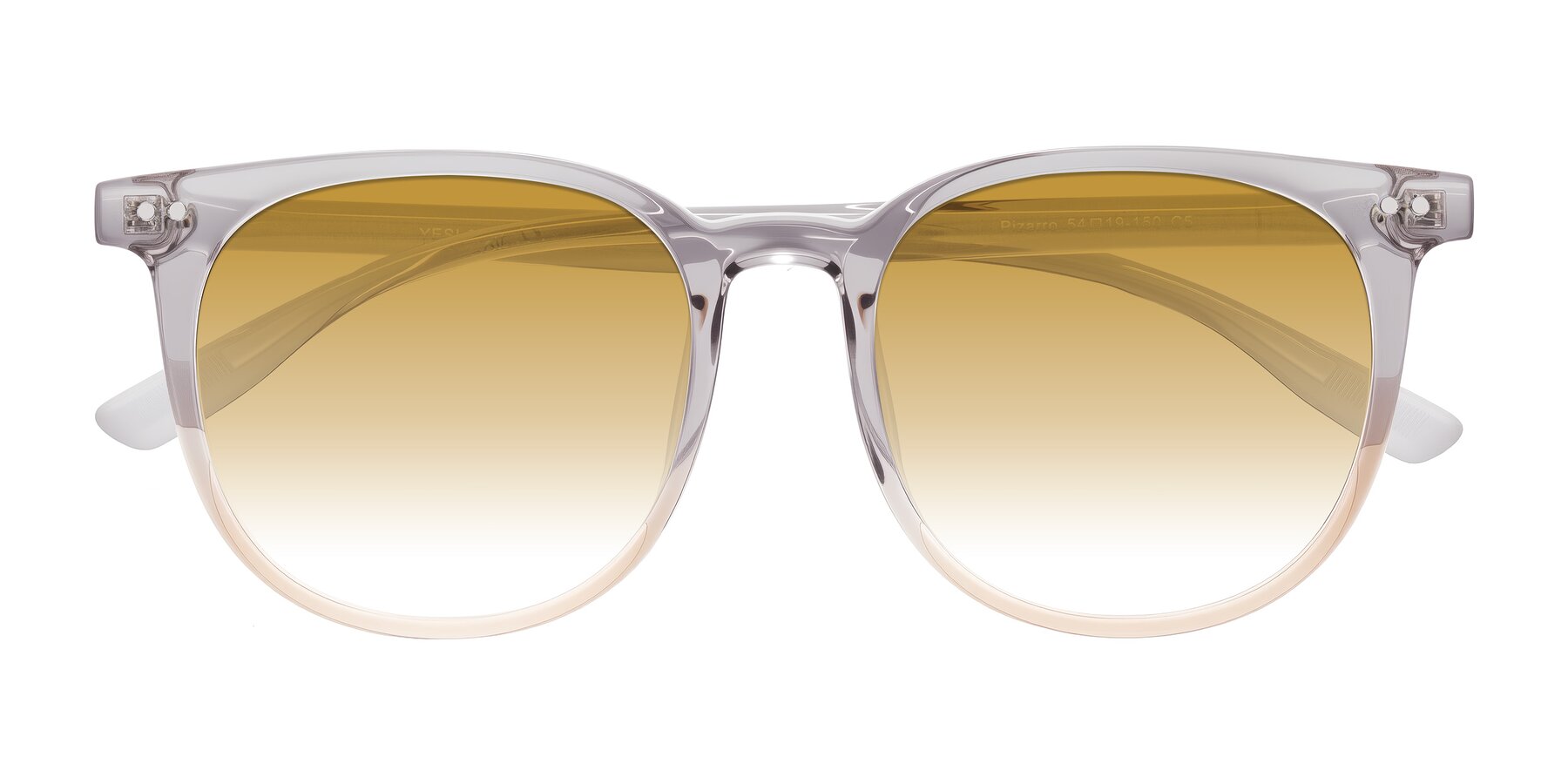 Folded Front of Pizarro in Crystal Gray/Champagne with Champagne Gradient Lenses