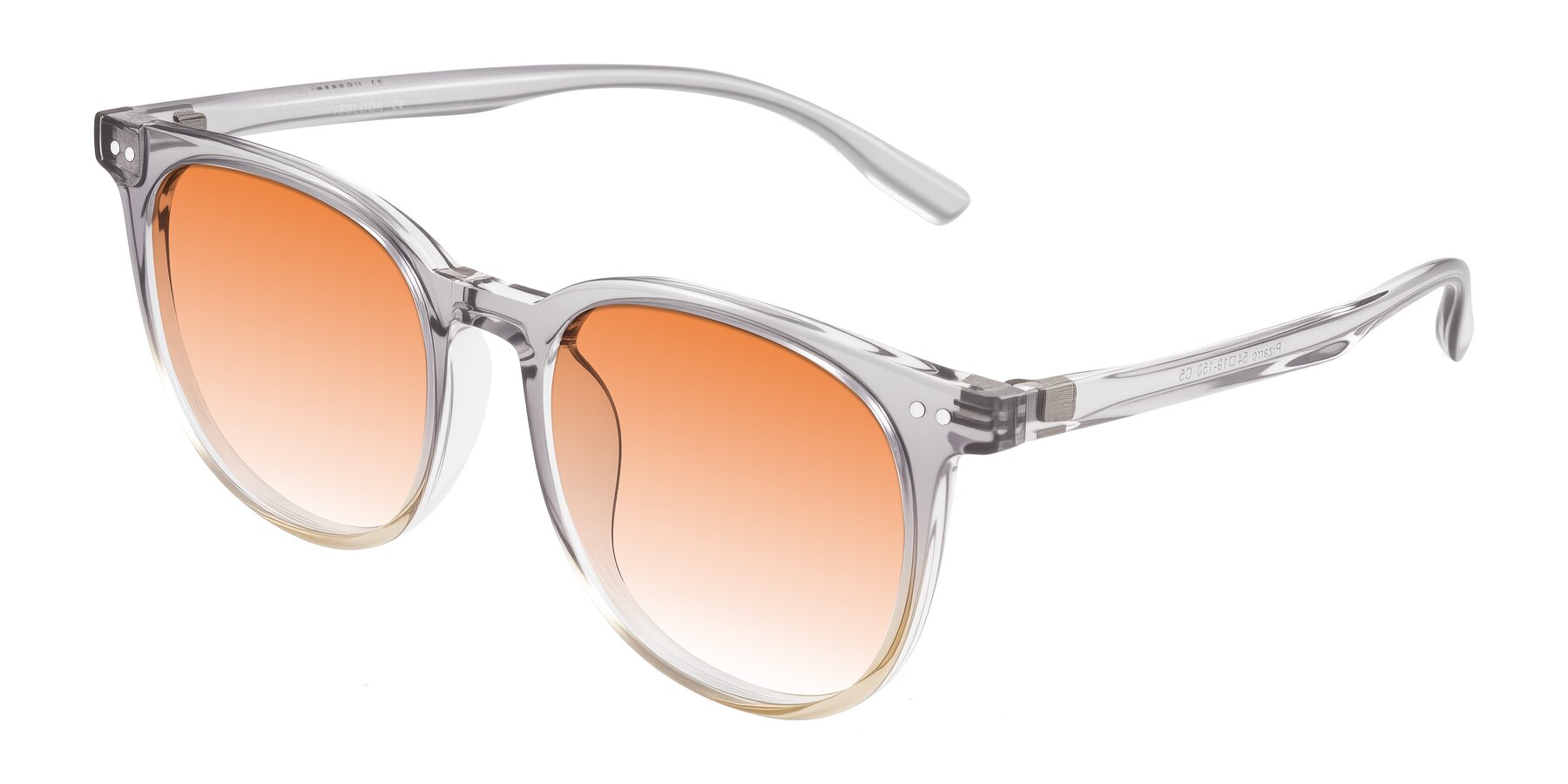 Angle of Pizarro in Crystal Gray/Champagne with Orange Gradient Lenses