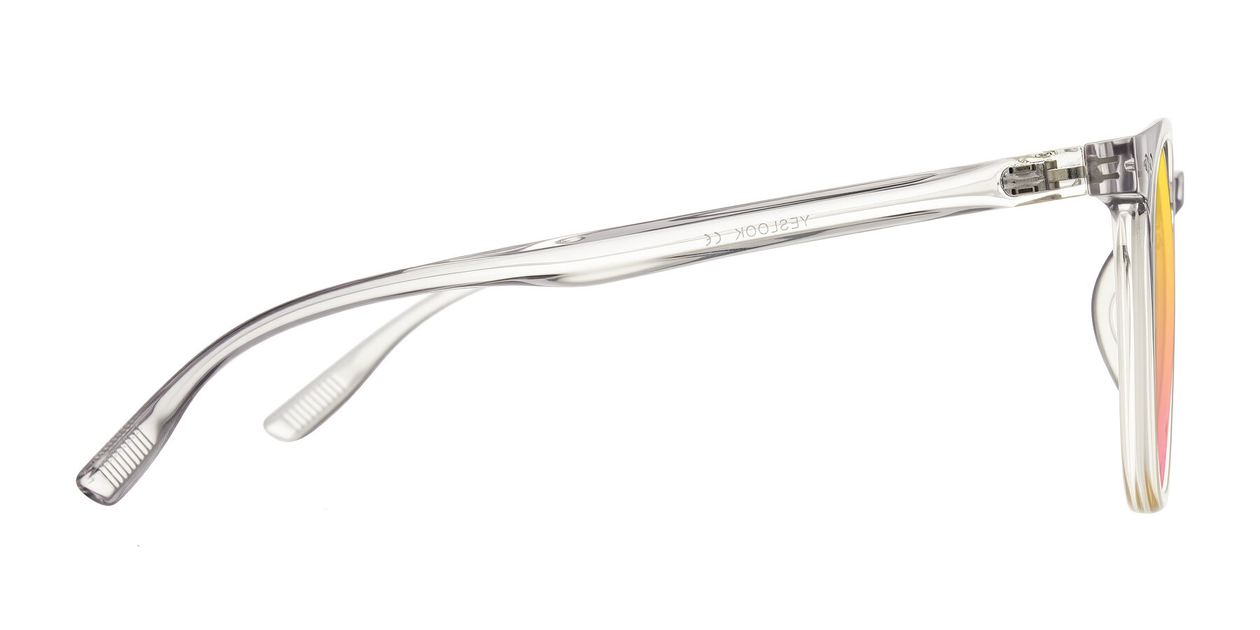 Side of Pizarro in Crystal Gray/Champagne with Yellow / Pink Gradient Lenses