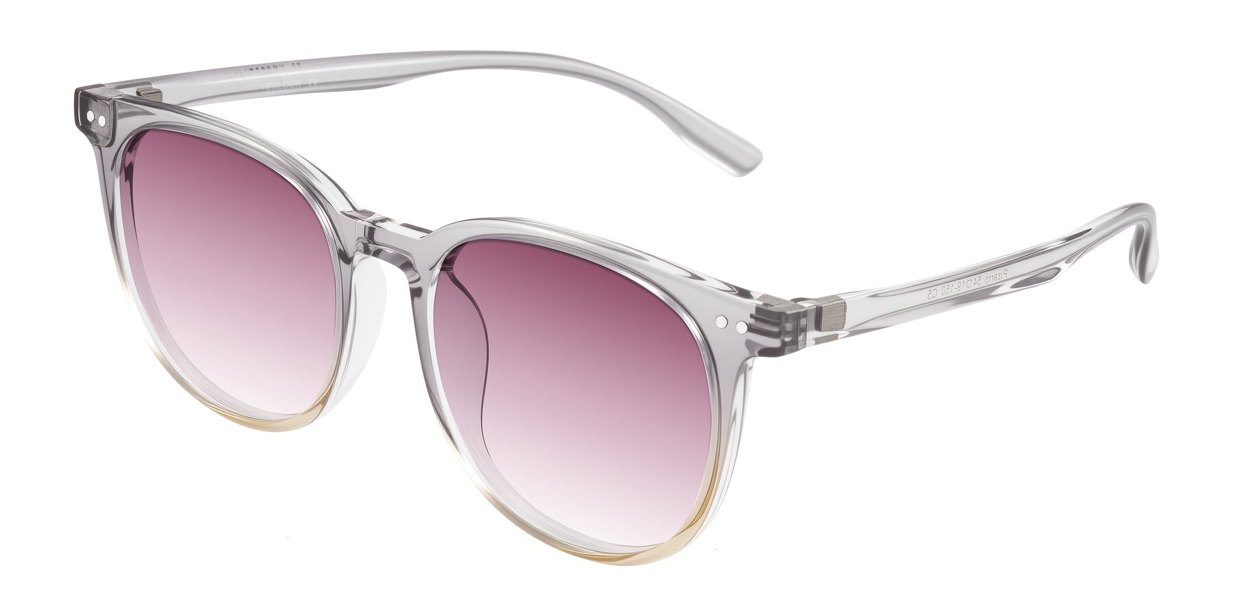 Angle of Pizarro in Crystal Gray/Champagne with Wine Gradient Lenses