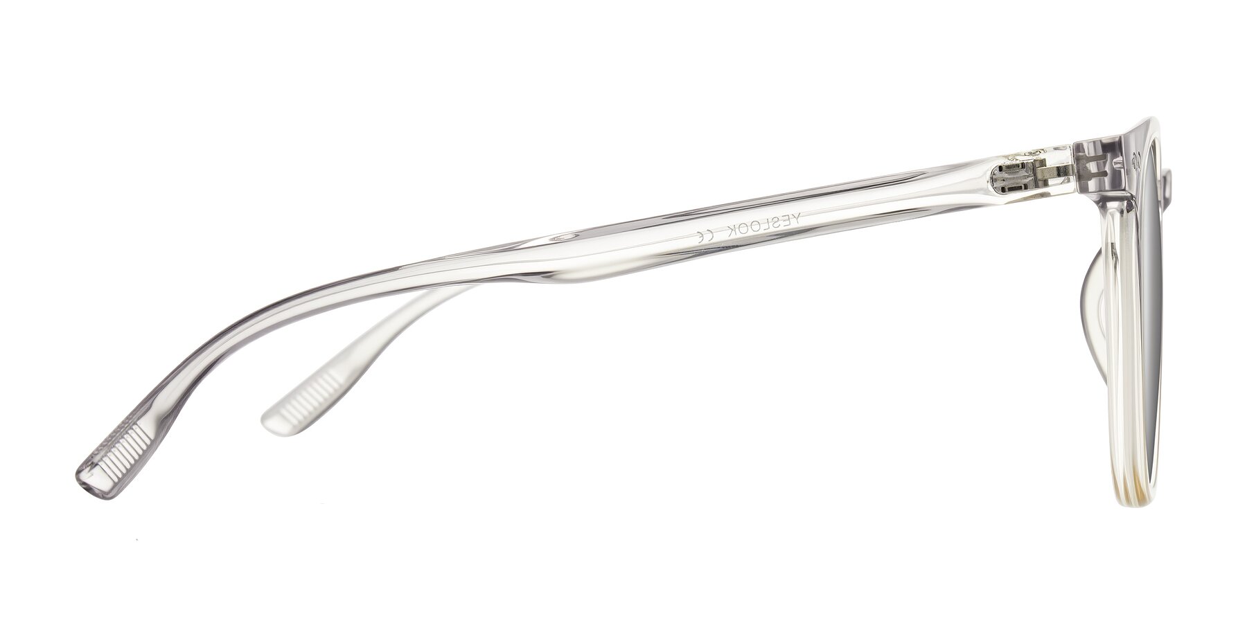 Side of Pizarro in Crystal Gray/Champagne with Silver Mirrored Lenses