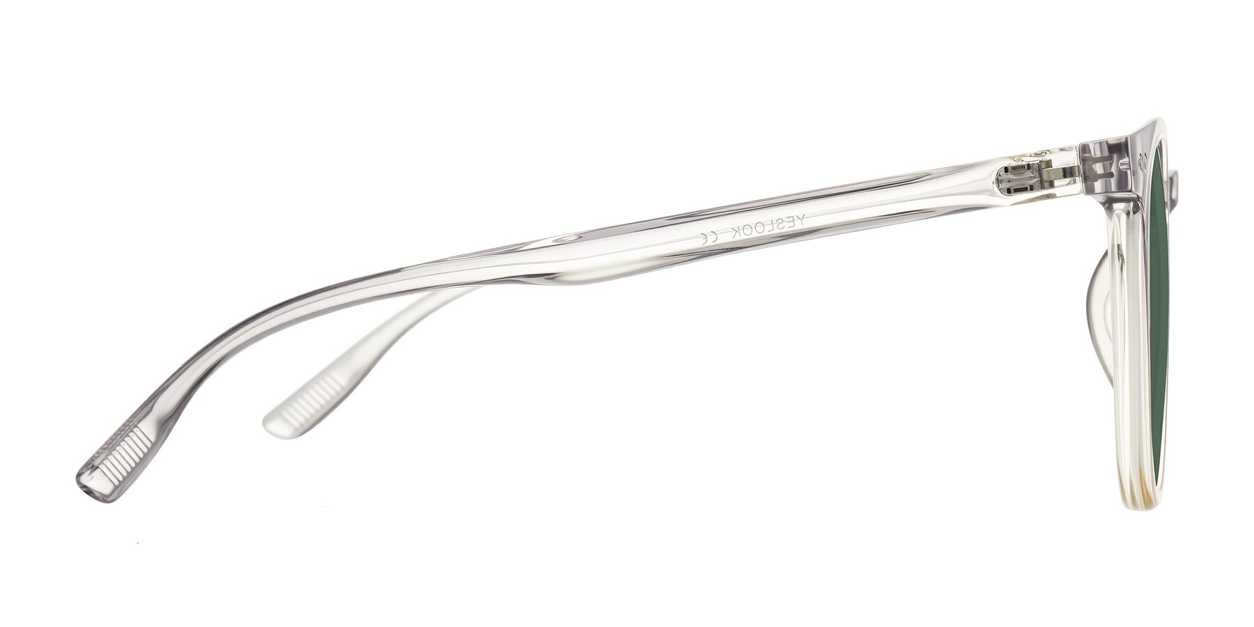 Side of Pizarro in Crystal Gray/Champagne with Green Polarized Lenses