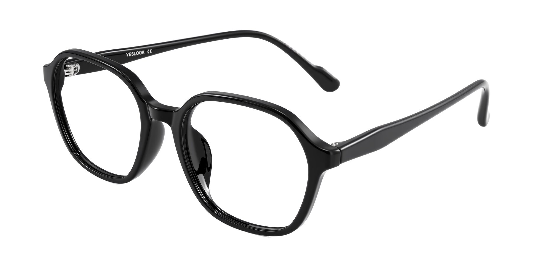 Angle of Banford in Black with Clear Eyeglass Lenses