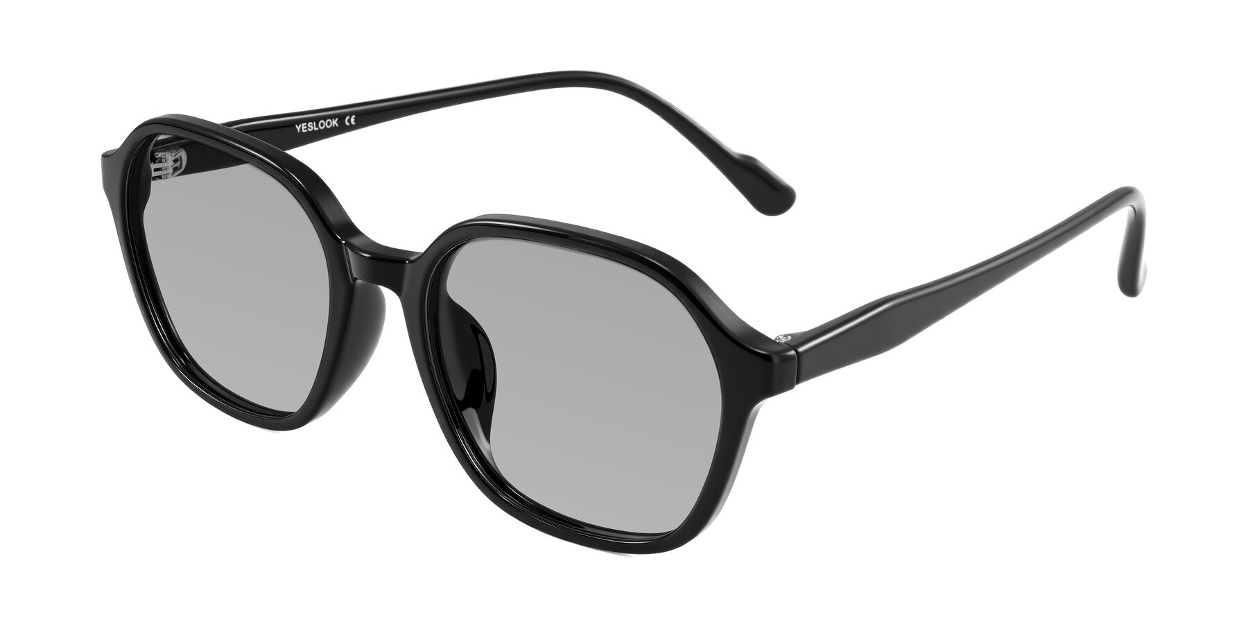Angle of Banford in Black with Light Gray Tinted Lenses