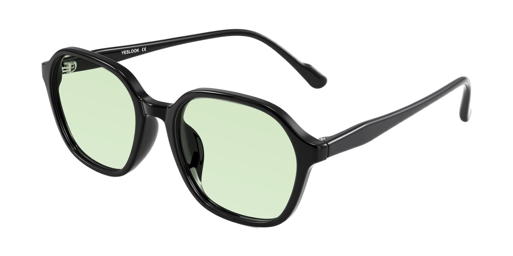 Angle of Banford in Black with Light Green Tinted Lenses
