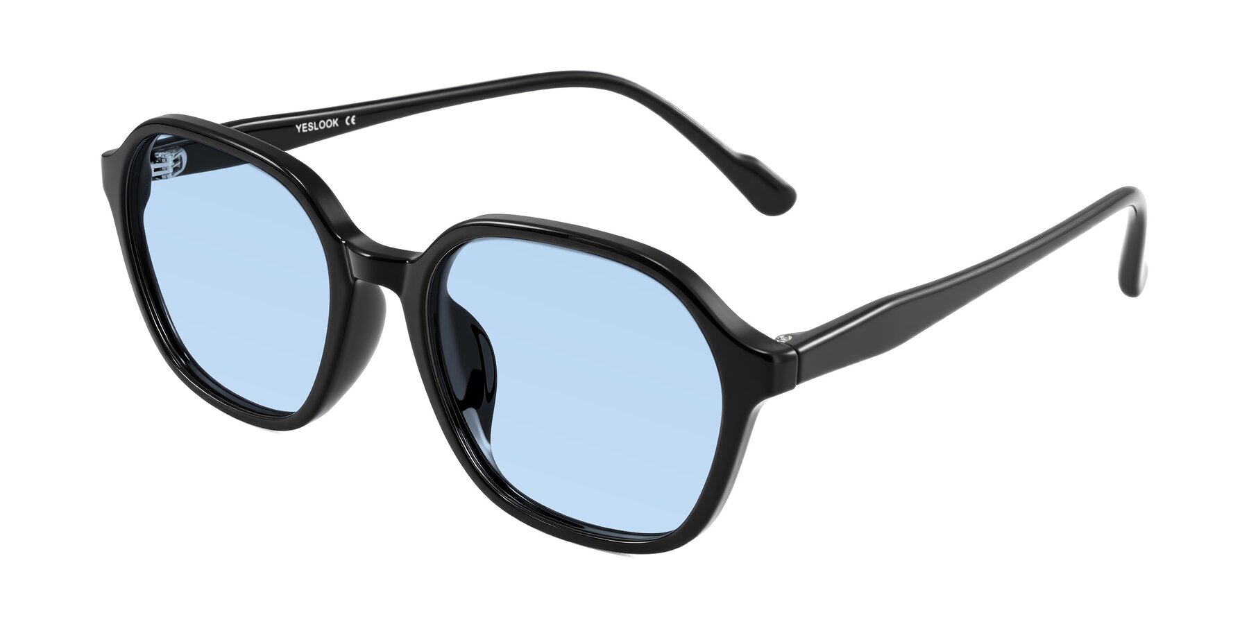 Angle of Banford in Black with Light Blue Tinted Lenses