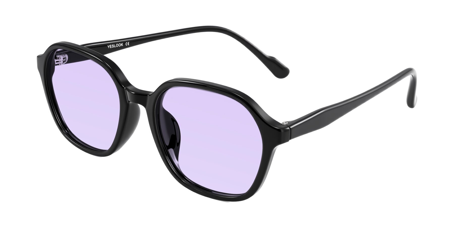 Angle of Banford in Black with Light Purple Tinted Lenses