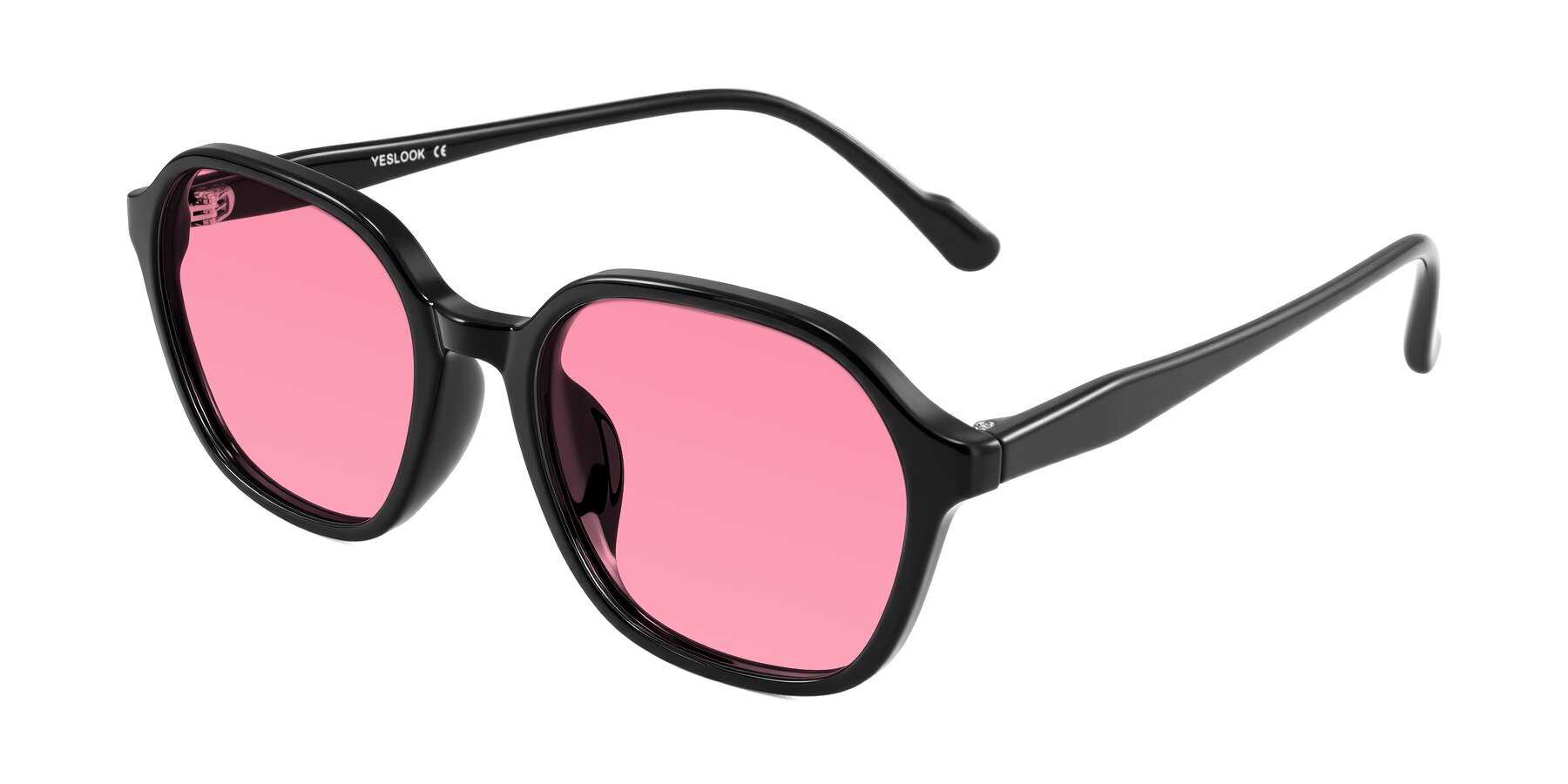 Angle of Banford in Black with Pink Tinted Lenses