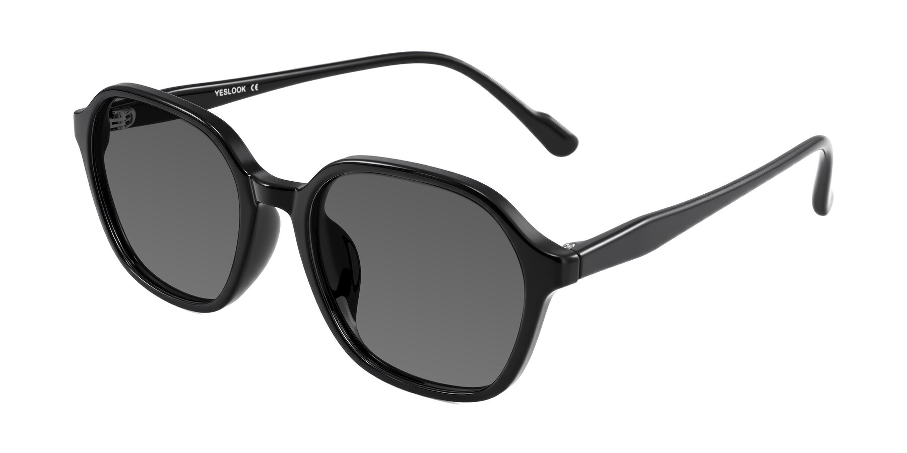 Angle of Banford in Black with Medium Gray Tinted Lenses