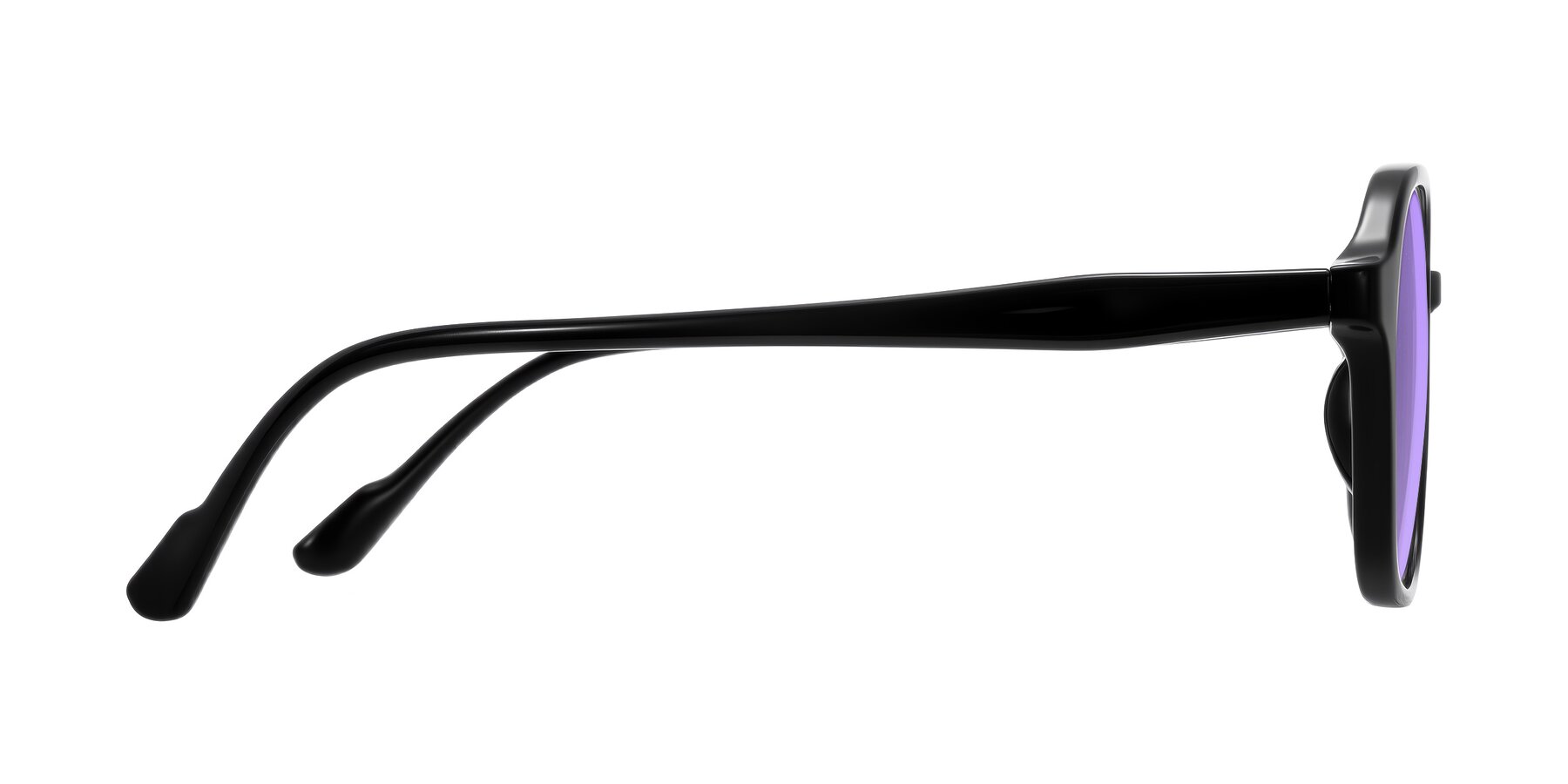 Side of Banford in Black with Medium Purple Tinted Lenses