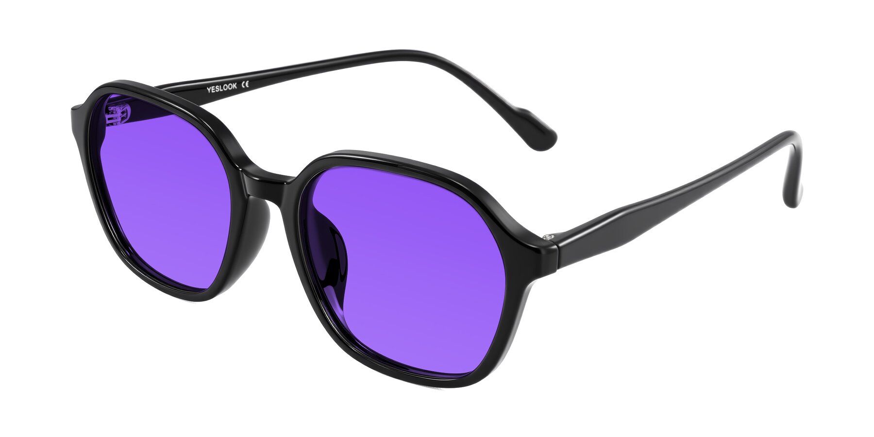 Angle of Banford in Black with Purple Tinted Lenses