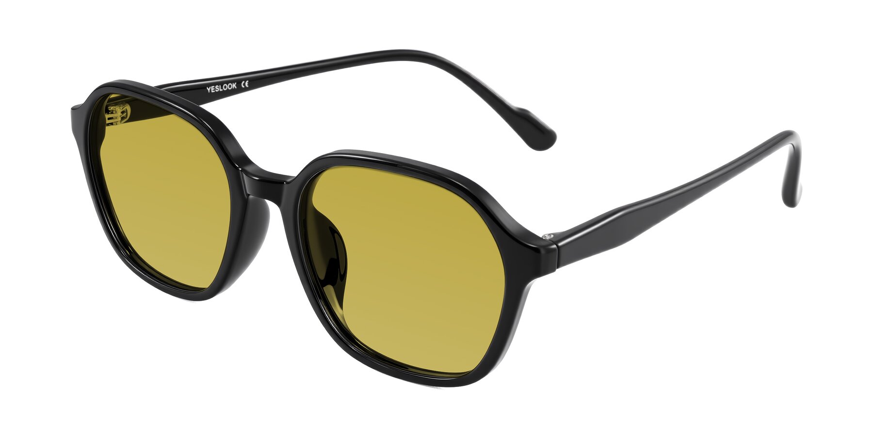 Angle of Banford in Black with Champagne Tinted Lenses