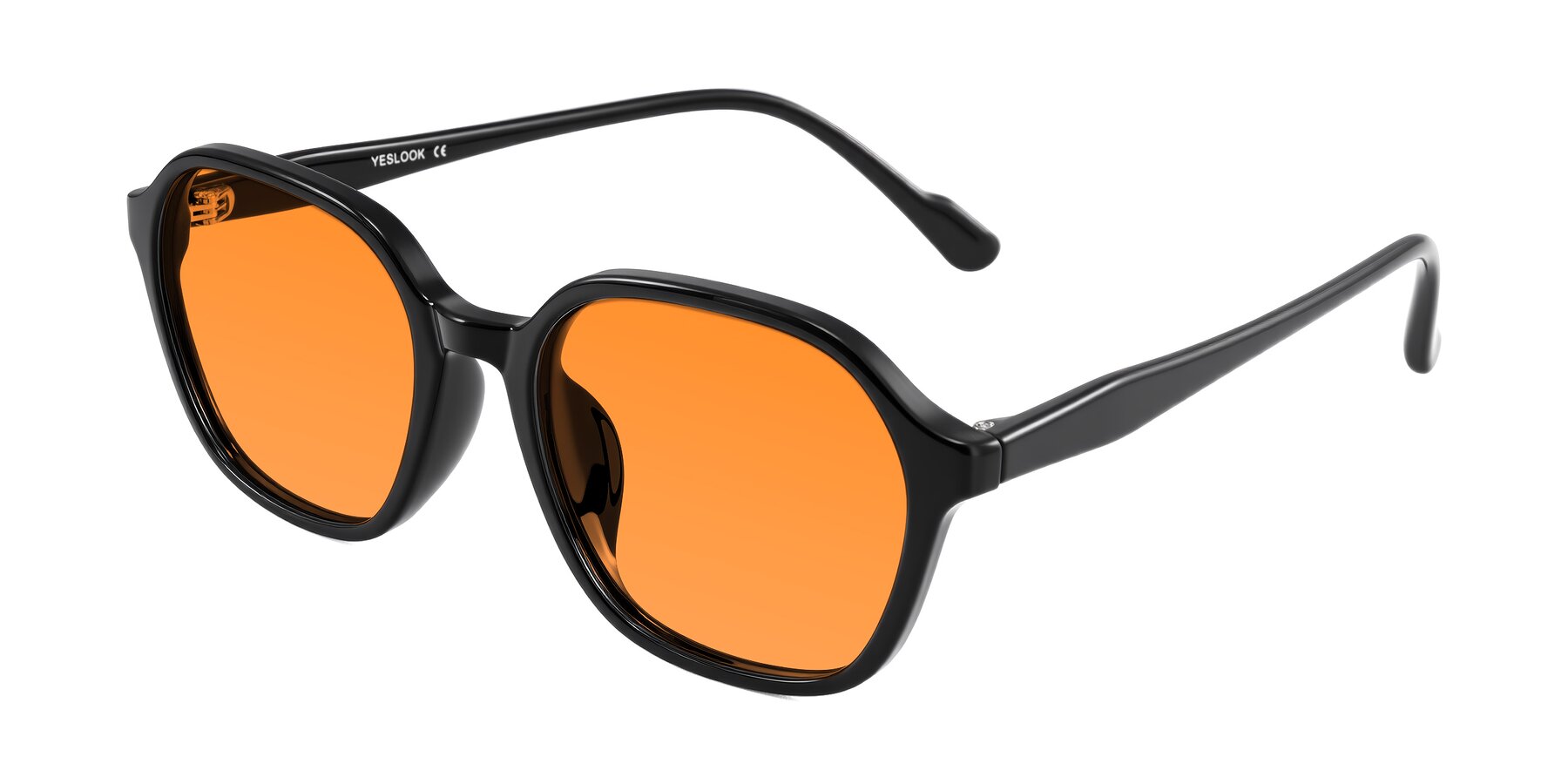 Angle of Banford in Black with Orange Tinted Lenses