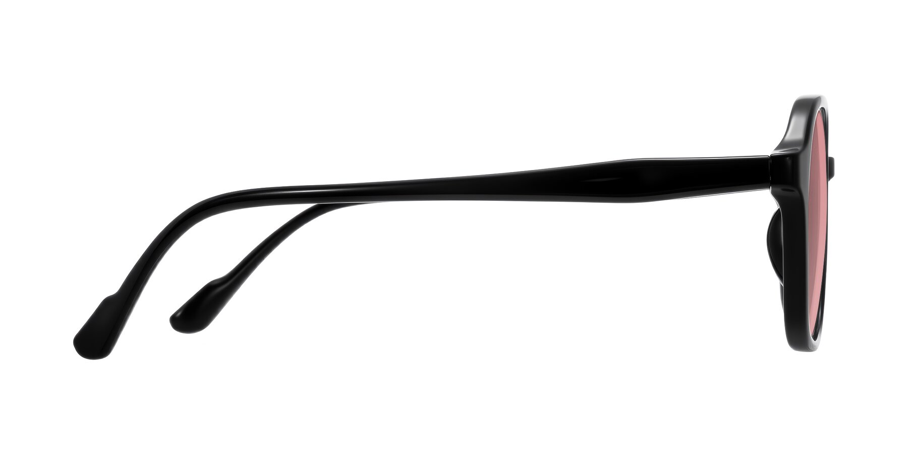 Side of Banford in Black with Medium Garnet Tinted Lenses