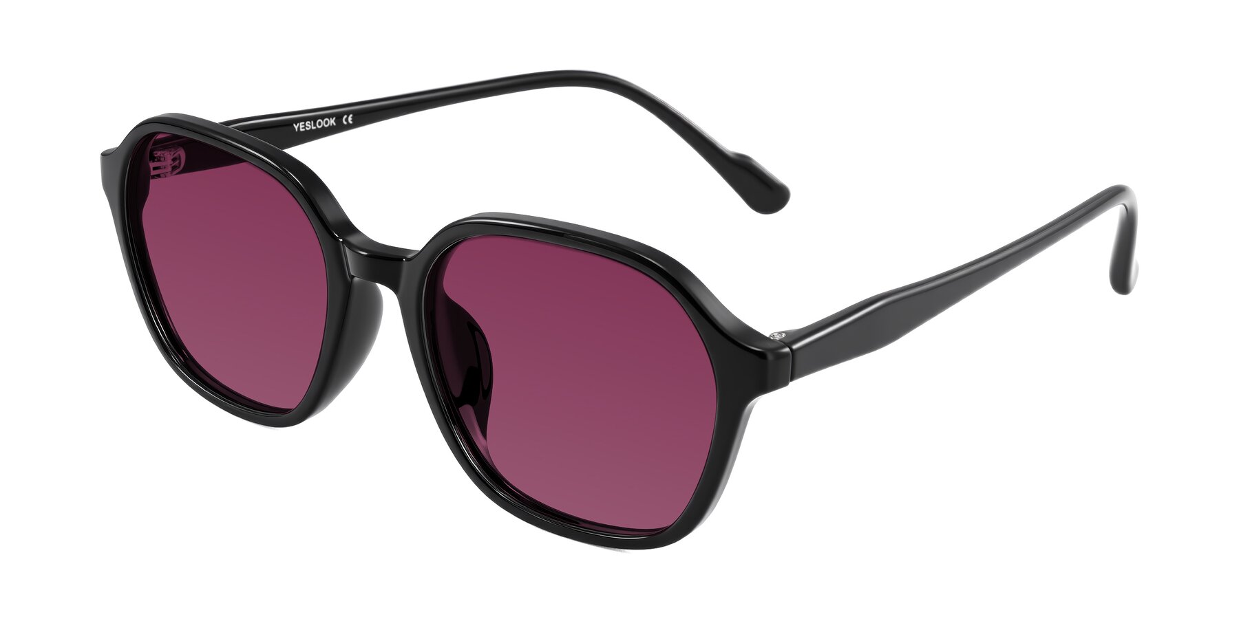 Angle of Banford in Black with Wine Tinted Lenses