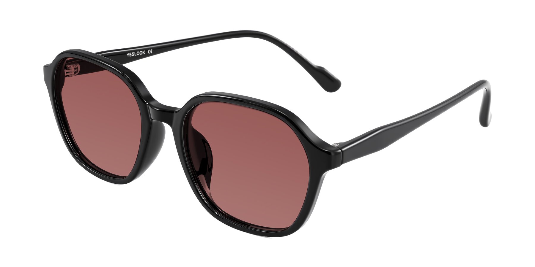 Angle of Banford in Black with Garnet Tinted Lenses