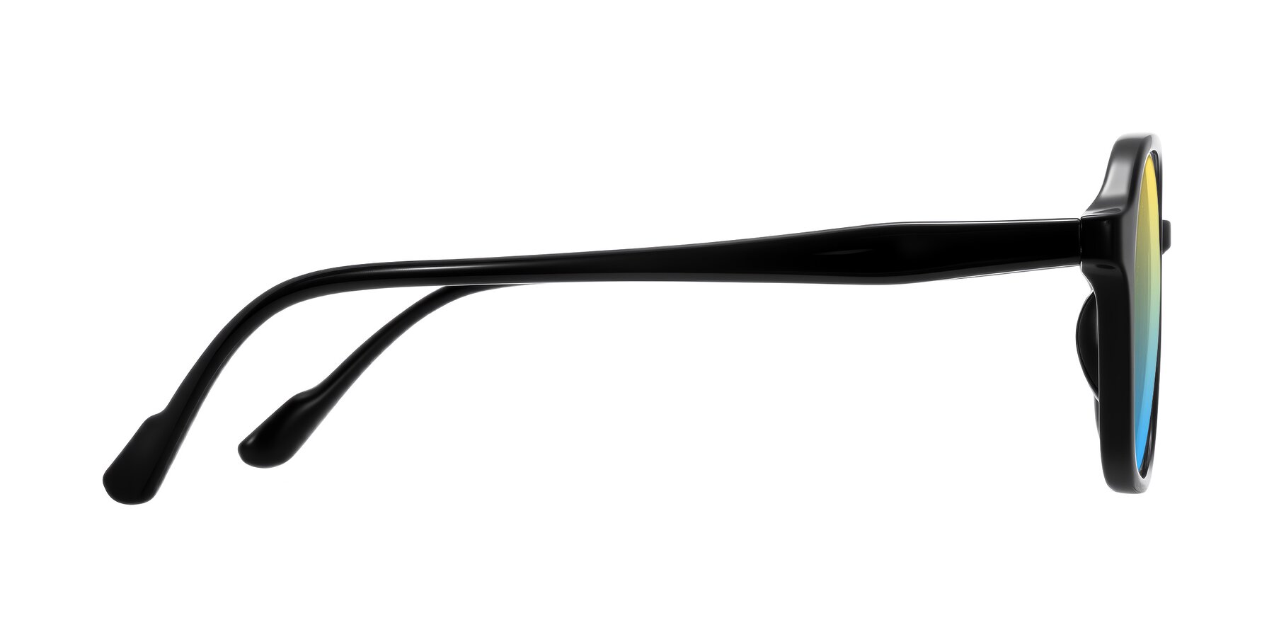 Side of Banford in Black with Yellow / Blue Gradient Lenses