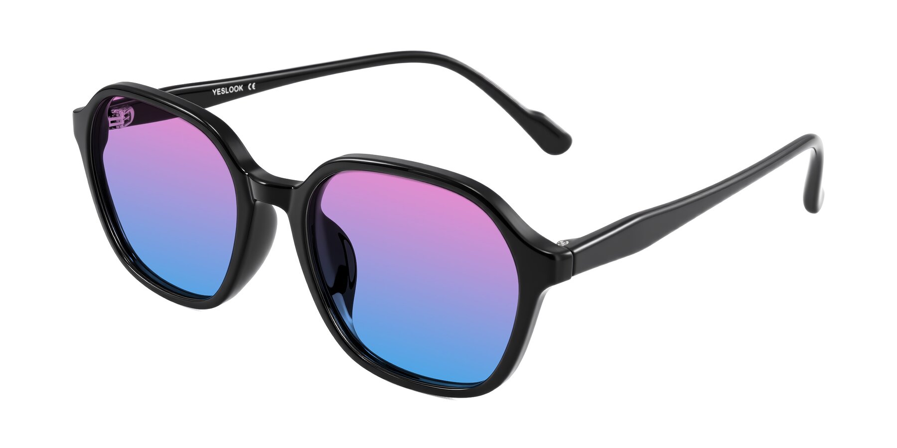 Angle of Banford in Black with Pink / Blue Gradient Lenses