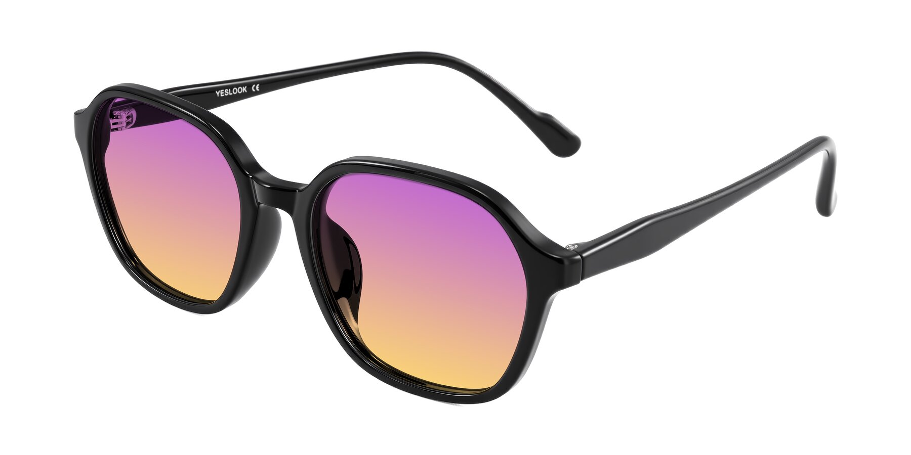 Angle of Banford in Black with Purple / Yellow Gradient Lenses