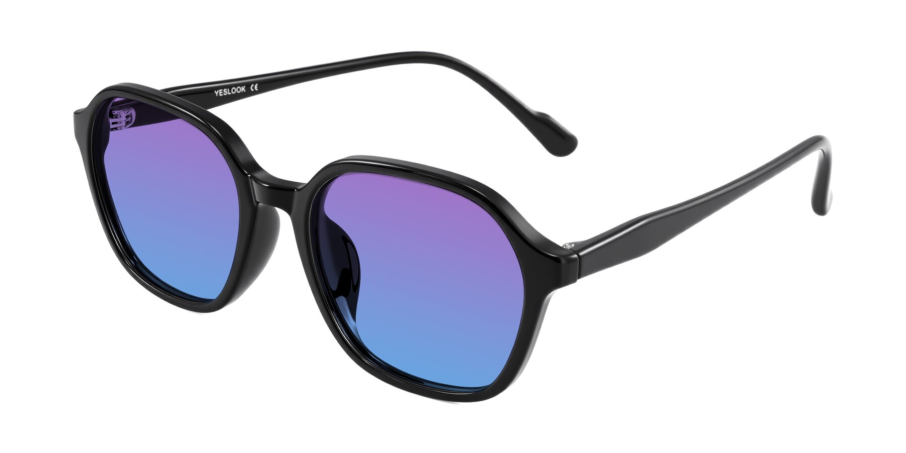 Angle of Banford in Black with Purple / Blue Gradient Lenses