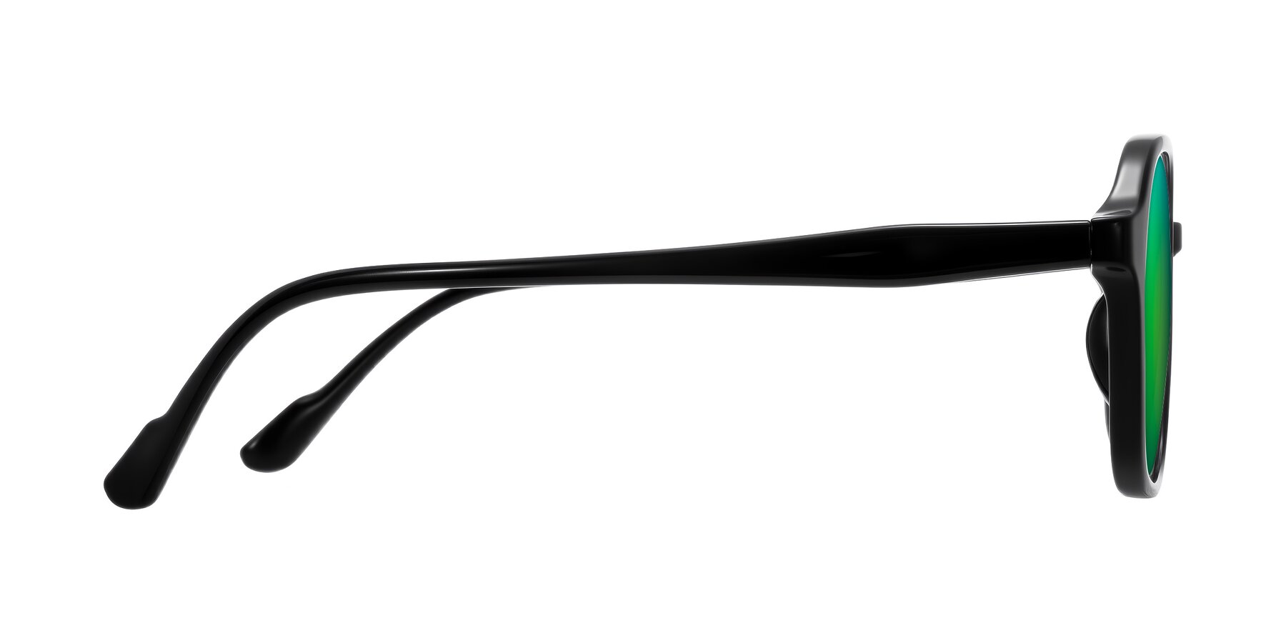 Side of Banford in Black with Green Mirrored Lenses