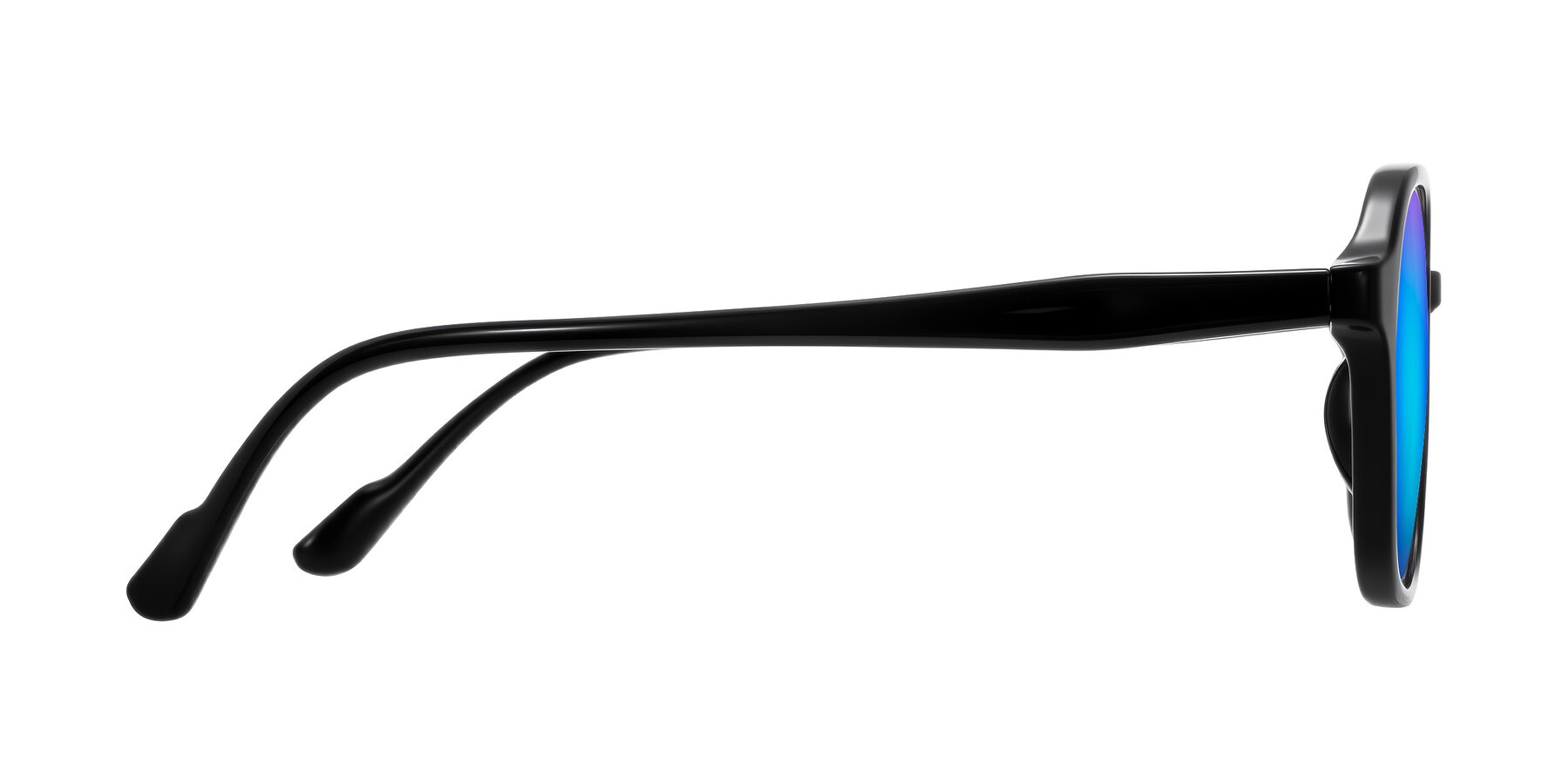 Side of Banford in Black with Blue Mirrored Lenses