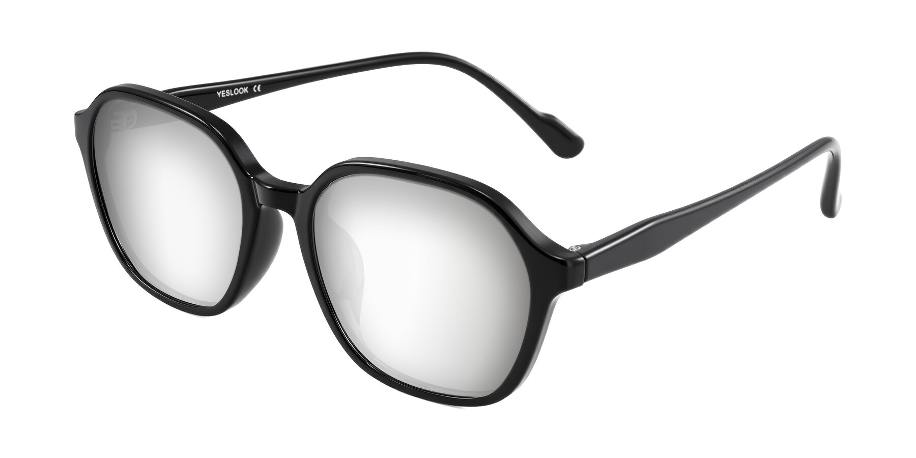 Angle of Banford in Black with Silver Mirrored Lenses