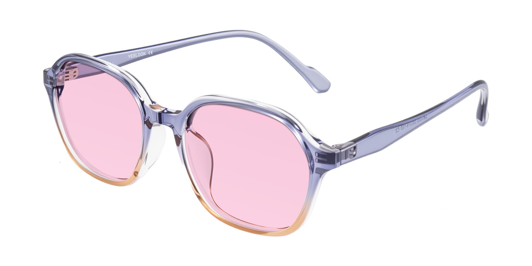 Angle of Banford in Crystal Indigo/Champagne with Light Pink Tinted Lenses