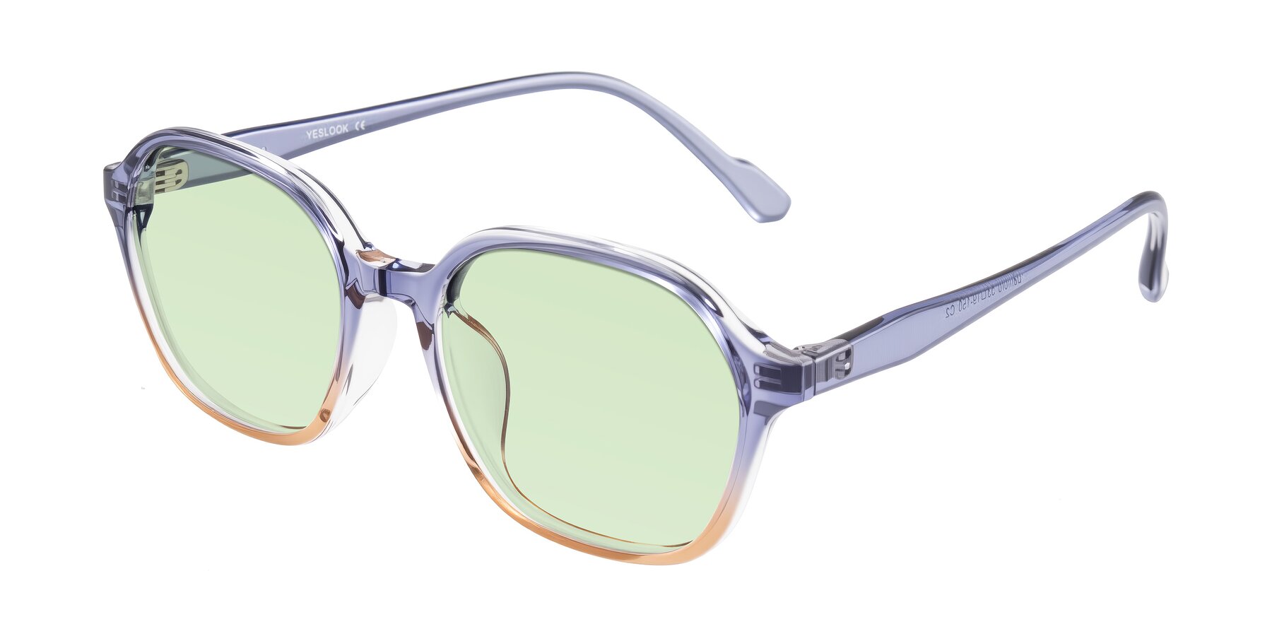 Angle of Banford in Crystal Indigo/Champagne with Light Green Tinted Lenses