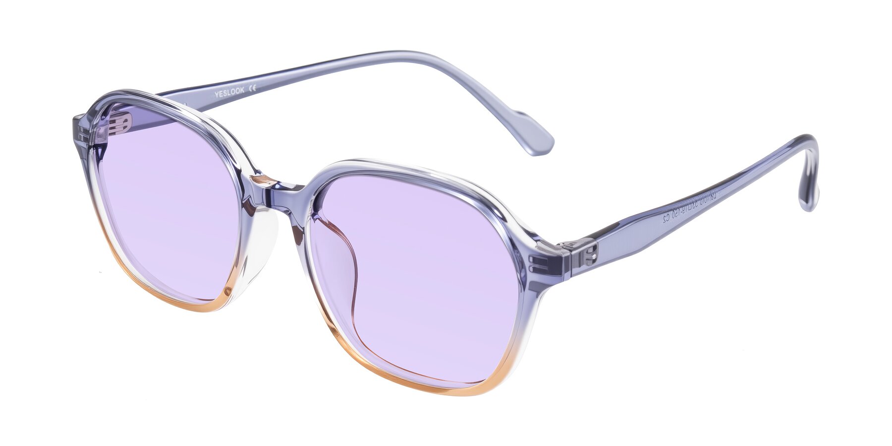 Angle of Banford in Crystal Indigo/Champagne with Light Purple Tinted Lenses