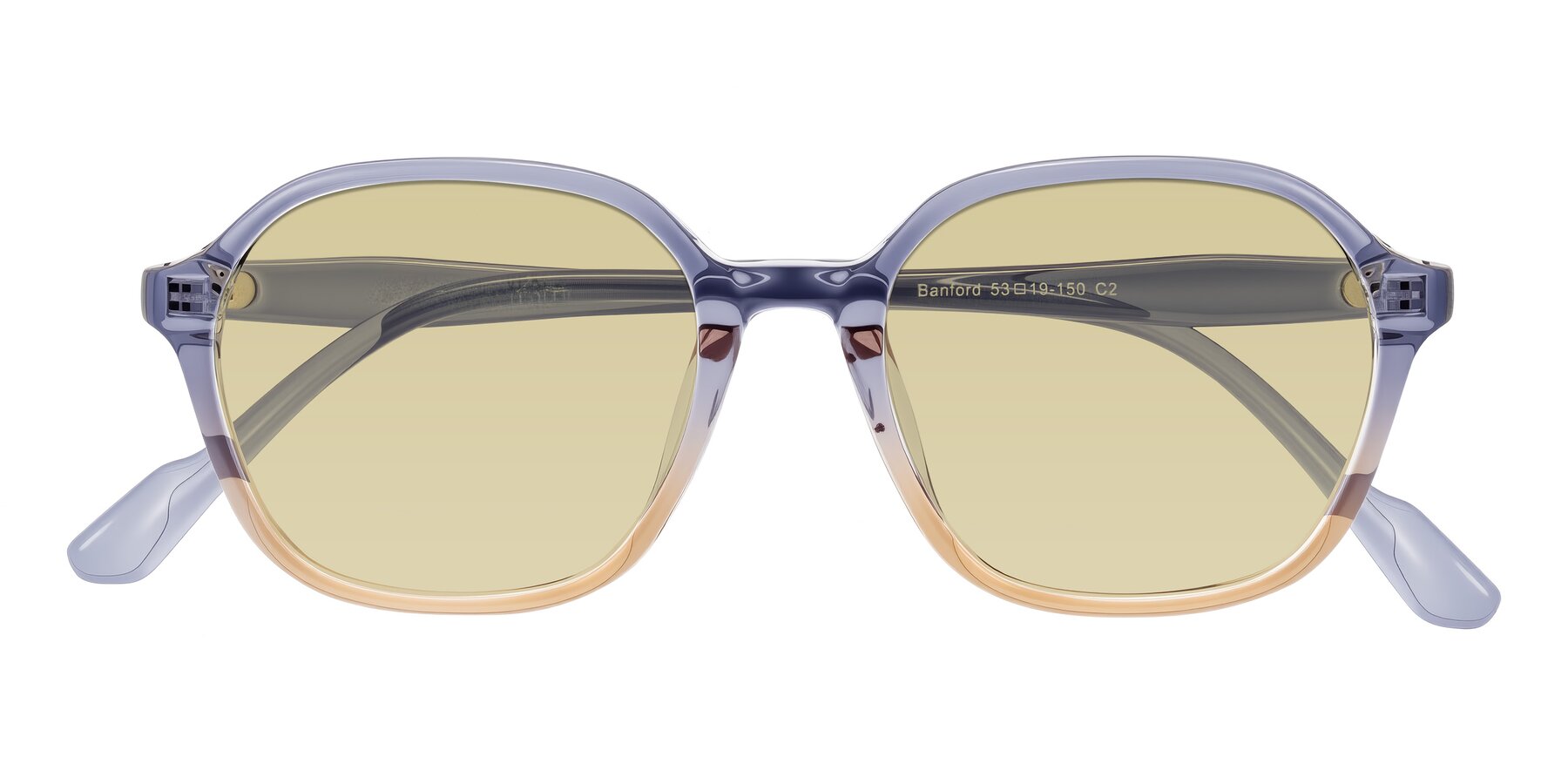 Folded Front of Banford in Crystal Indigo/Champagne with Light Champagne Tinted Lenses