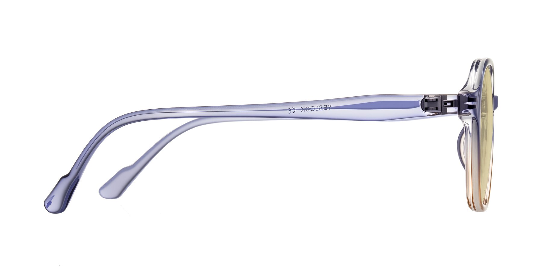 Side of Banford in Crystal Indigo/Champagne with Light Champagne Tinted Lenses