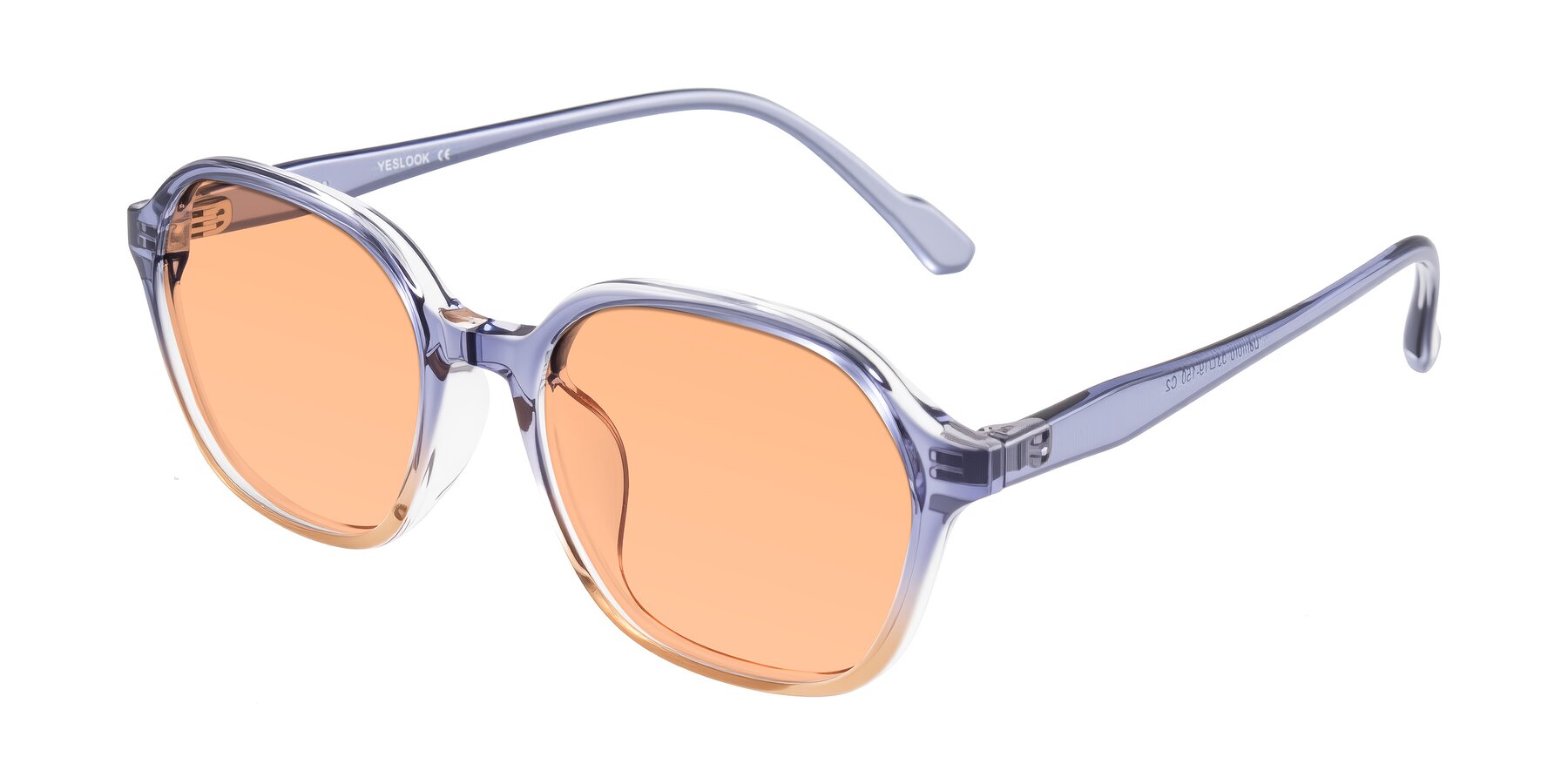 Angle of Banford in Crystal Indigo/Champagne with Light Orange Tinted Lenses