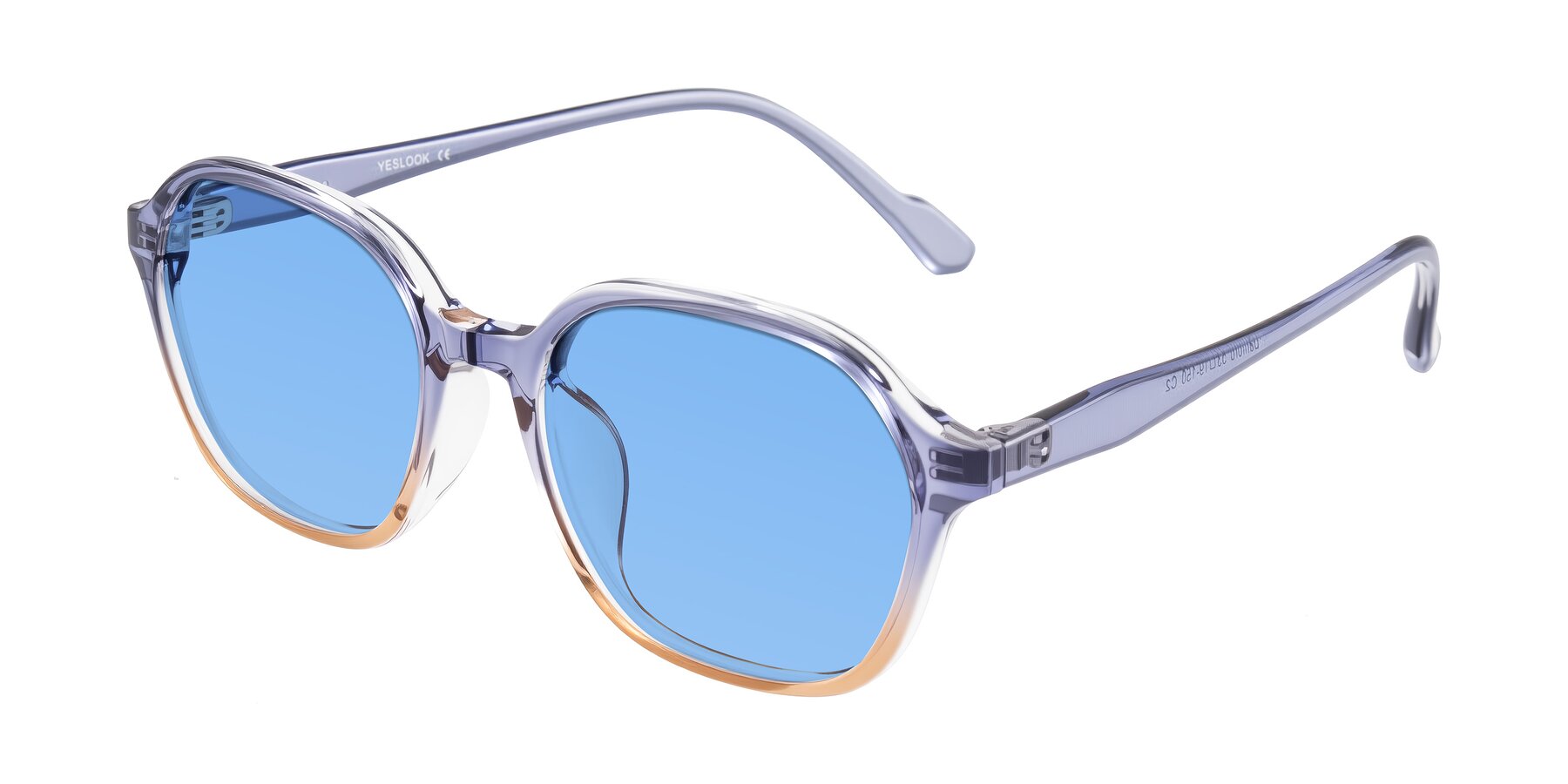 Angle of Banford in Crystal Indigo/Champagne with Medium Blue Tinted Lenses