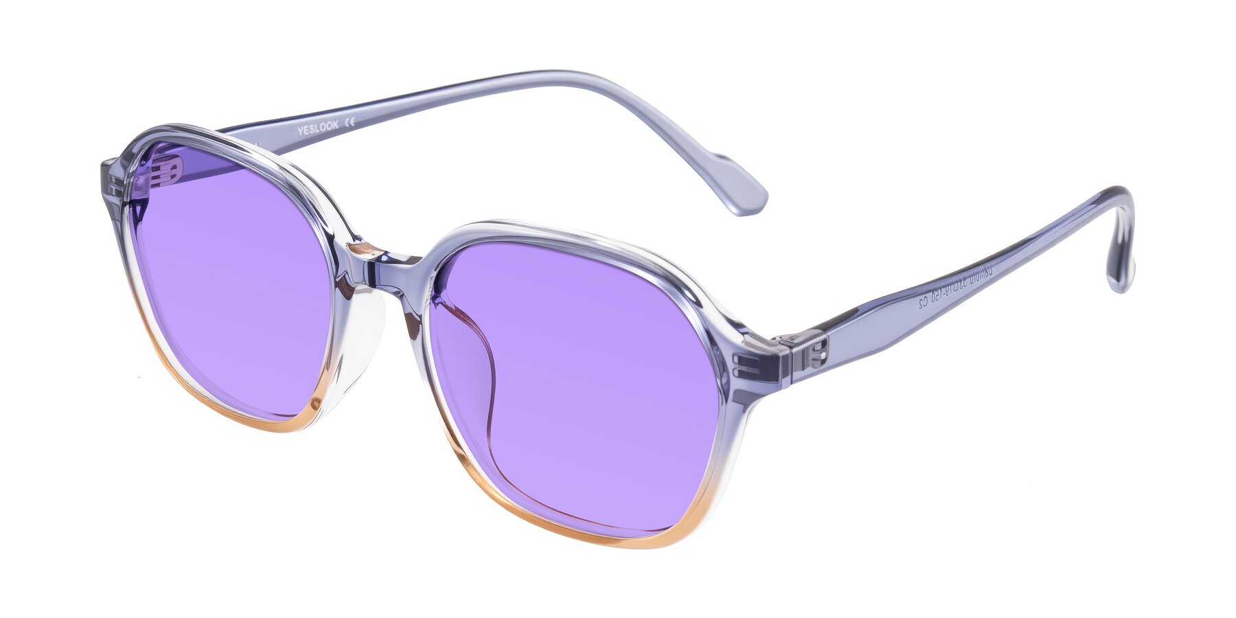 Angle of Banford in Crystal Indigo/Champagne with Medium Purple Tinted Lenses