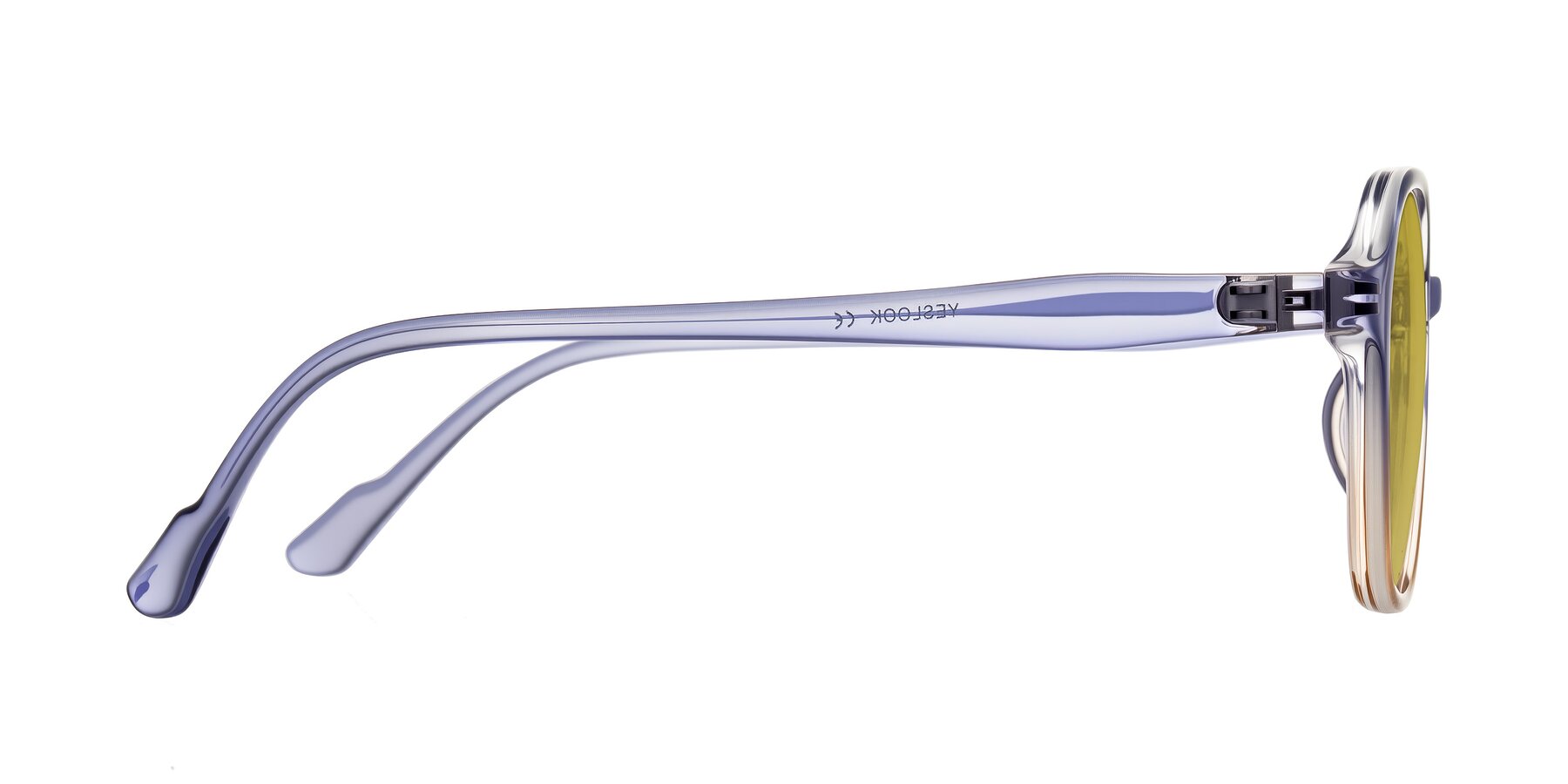 Side of Banford in Crystal Indigo/Champagne with Champagne Tinted Lenses