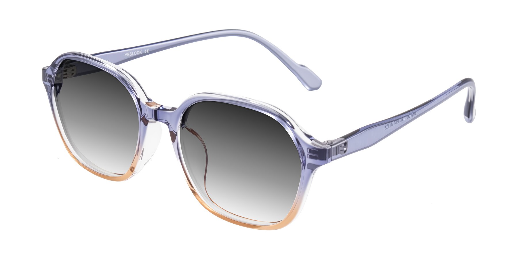 Angle of Banford in Crystal Indigo/Champagne with Gray Gradient Lenses