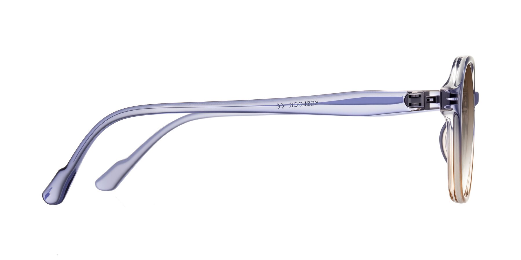 Side of Banford in Crystal Indigo/Champagne with Brown Gradient Lenses