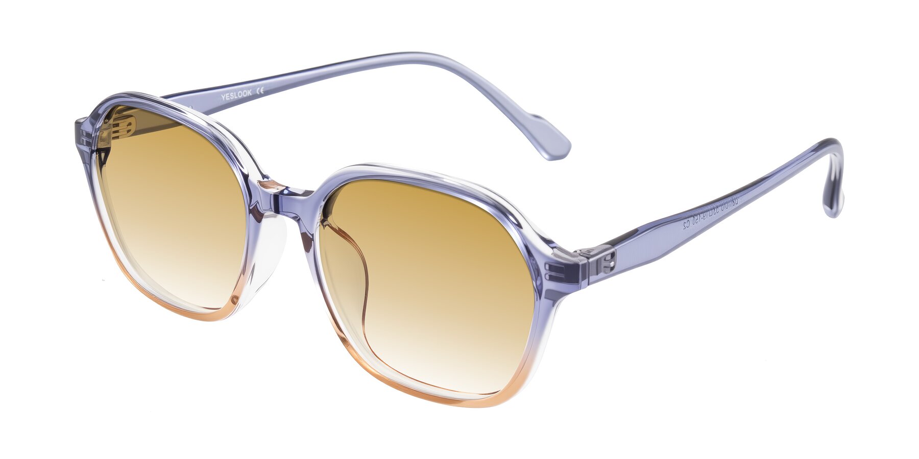 Angle of Banford in Crystal Indigo/Champagne with Champagne Gradient Lenses