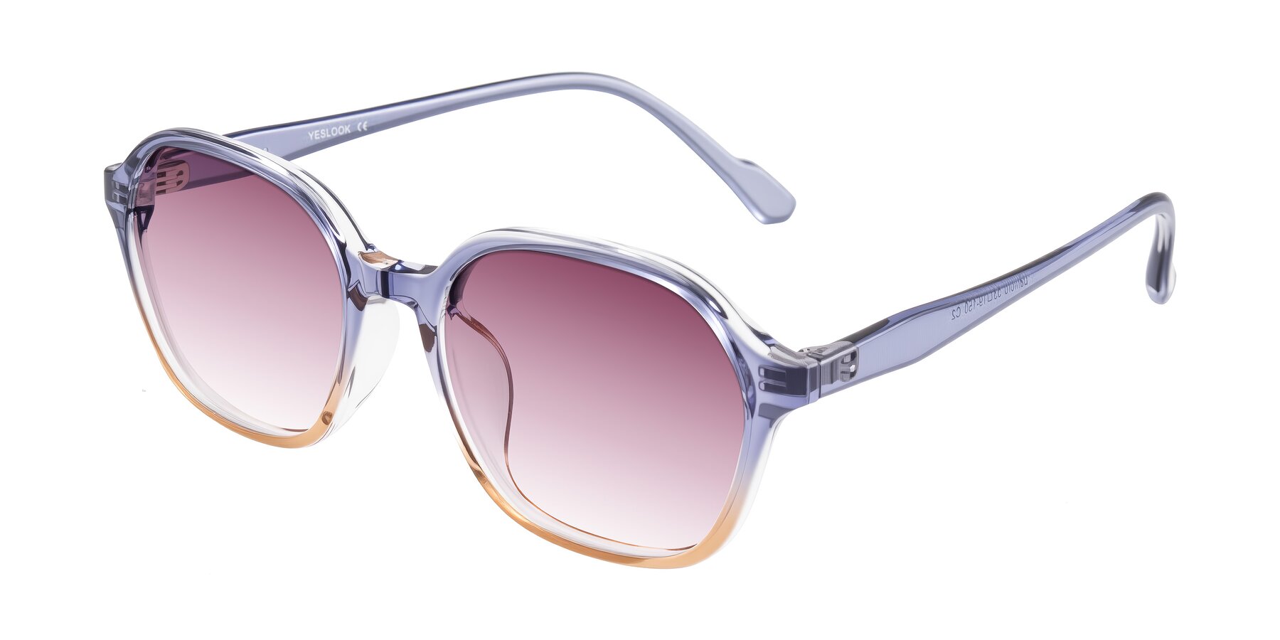 Angle of Banford in Crystal Indigo/Champagne with Wine Gradient Lenses