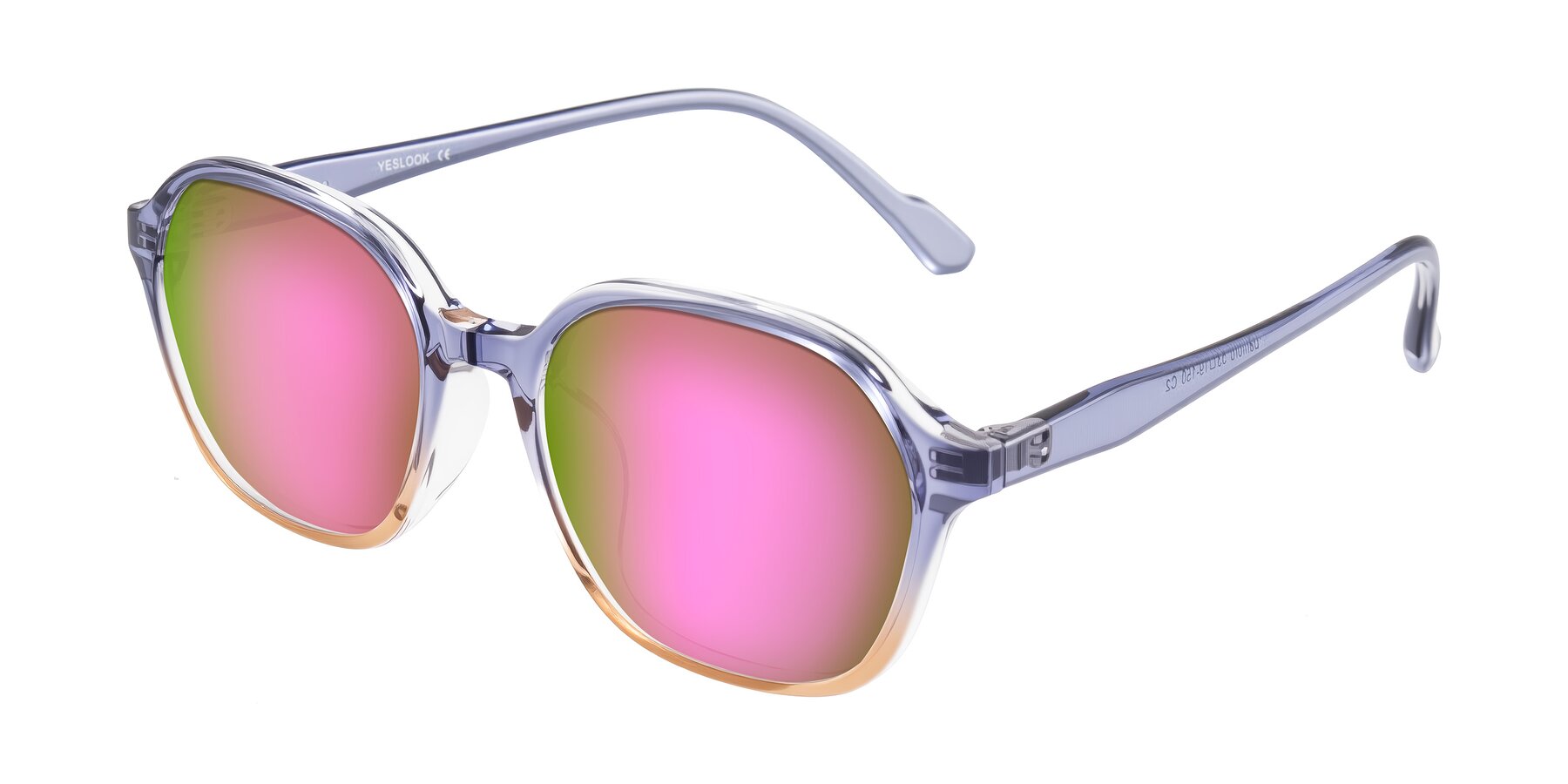 Angle of Banford in Crystal Indigo/Champagne with Pink Mirrored Lenses