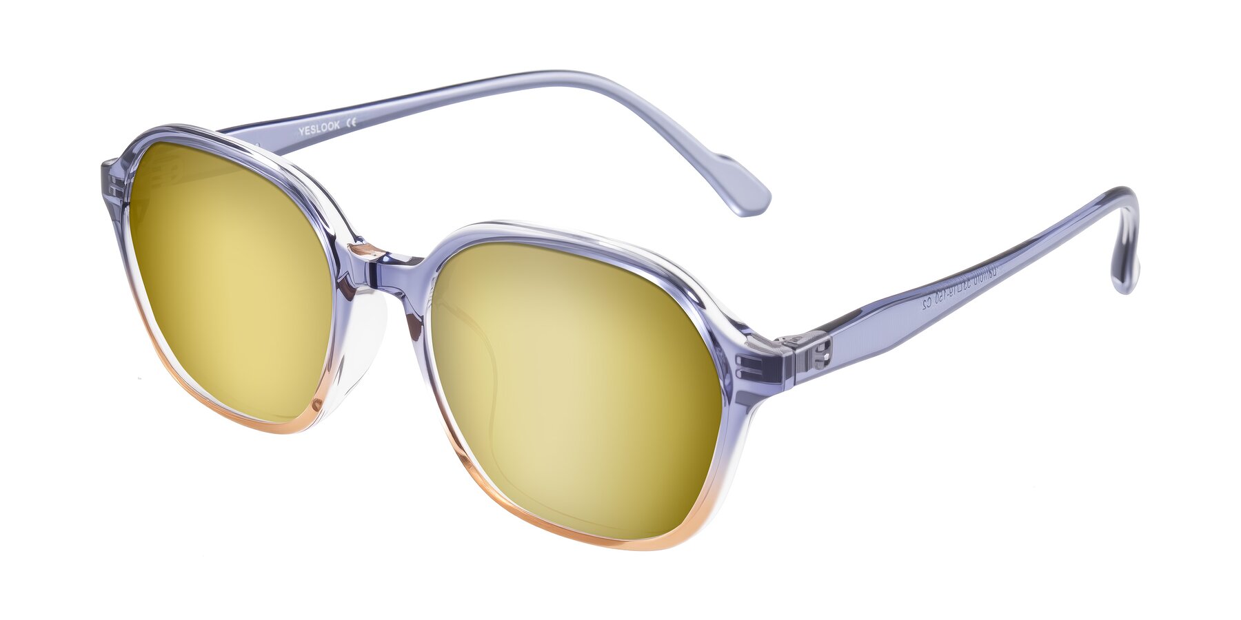 Angle of Banford in Crystal Indigo/Champagne with Gold Mirrored Lenses