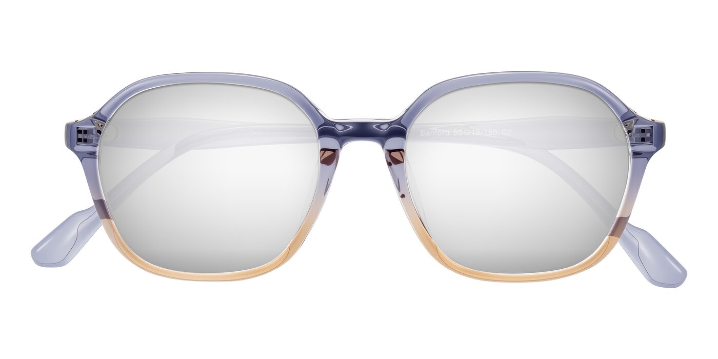 Banford - Crystal Indigo/Champagne Flash Mirrored Sunglasses