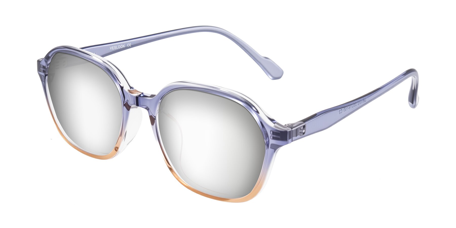 Angle of Banford in Crystal Indigo/Champagne with Silver Mirrored Lenses