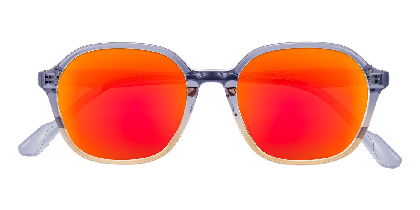 Banford - Crystal Indigo/Champagne Flash Mirrored Sunglasses