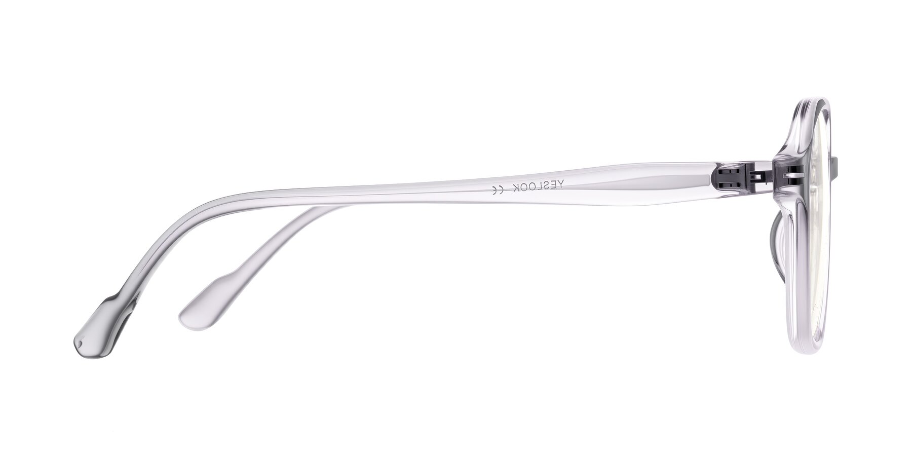 Side of Banford in Crystal Gray with Clear Eyeglass Lenses