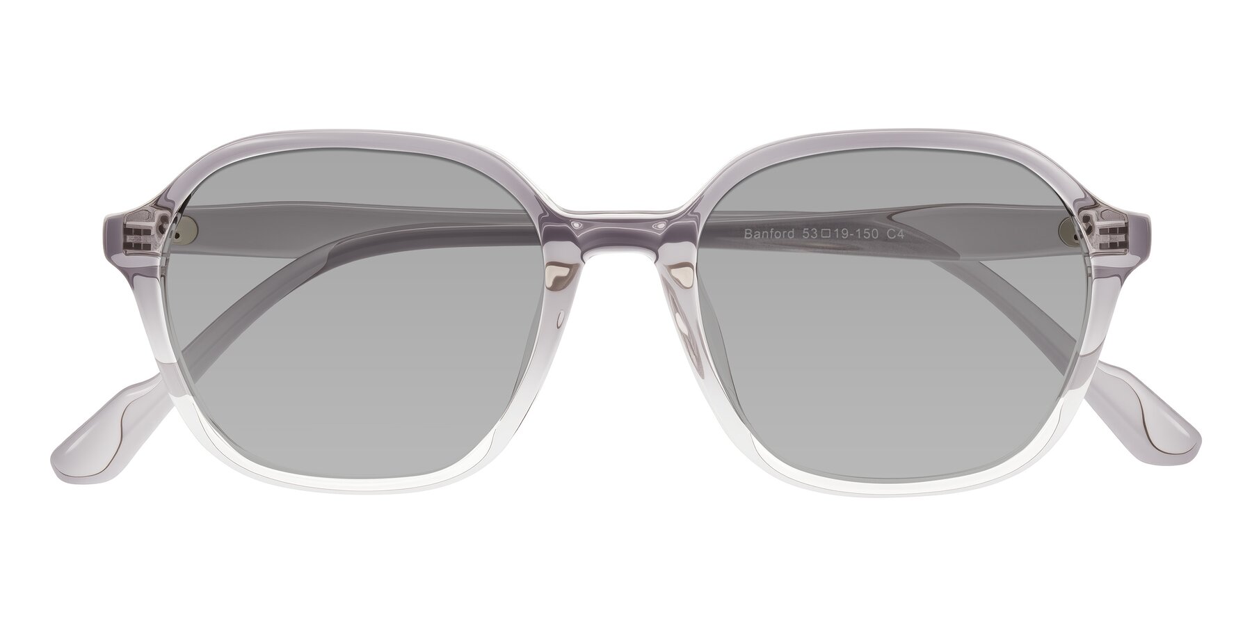 Folded Front of Banford in Crystal Gray with Light Gray Tinted Lenses