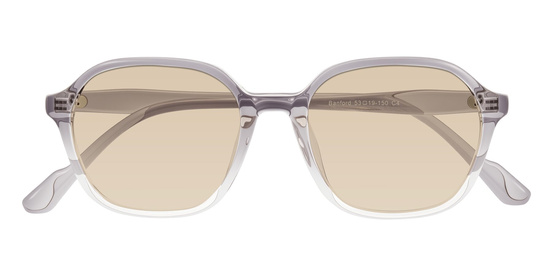 Folded Front of Banford in Crystal Gray with Light Brown Tinted Lenses
