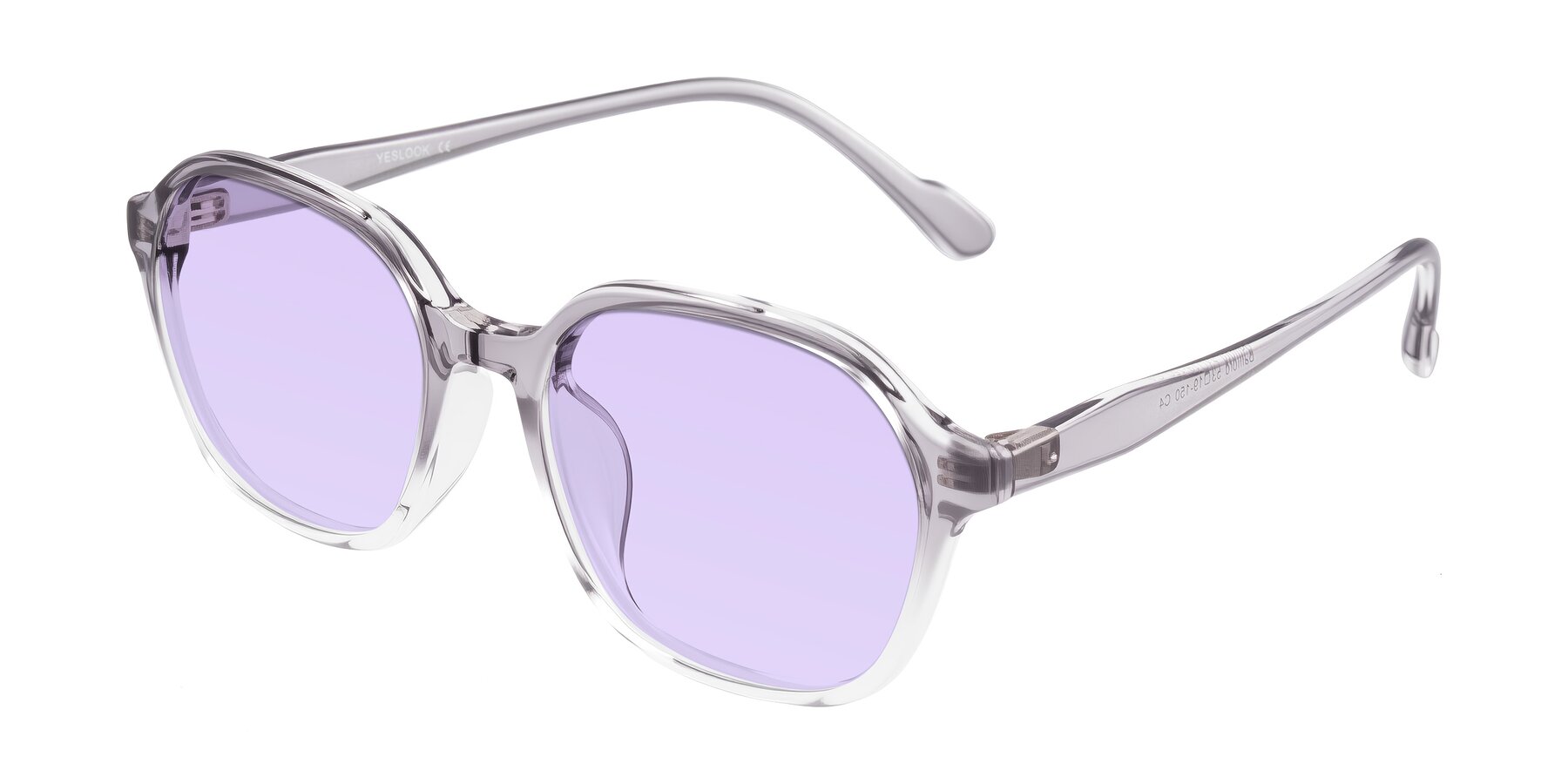 Angle of Banford in Crystal Gray with Light Purple Tinted Lenses