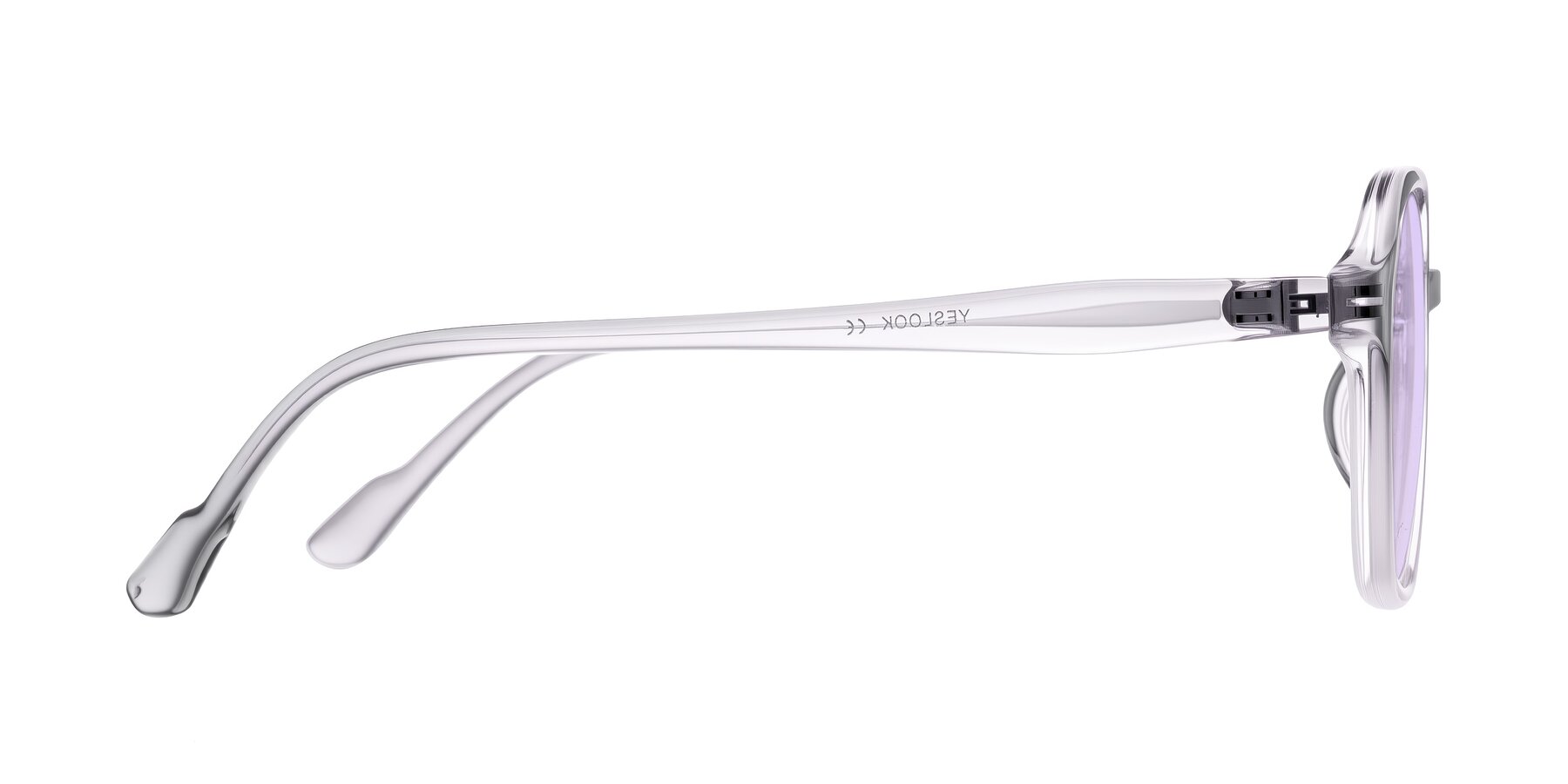 Side of Banford in Crystal Gray with Light Purple Tinted Lenses